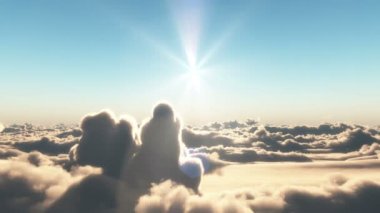 bulutlar üzerinde uçmak gün batımı 4k