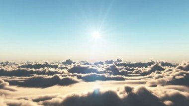 bulutlar üzerinde uçmak gün batımı 4k