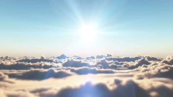 Volar Por Encima Nubes Puesta Del Sol — Vídeos de Stock