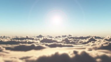 bulutlar üzerinde uçmak gün batımı 4k