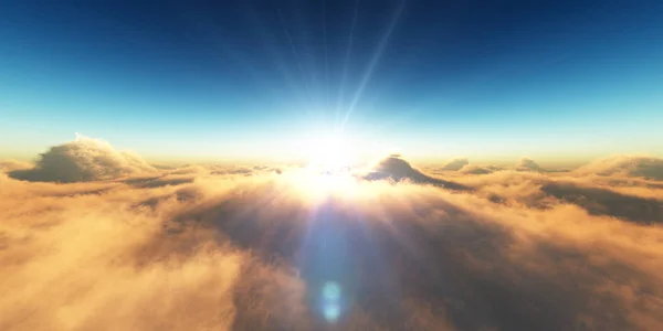Niebo Zachód Słońca Nad Chmurami — Zdjęcie stockowe