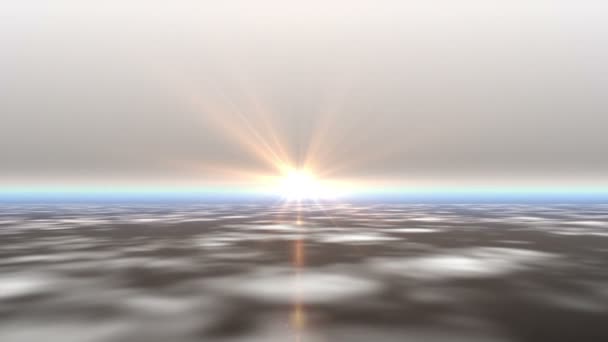 雲の上に抽象的な夕日の光線 — ストック動画