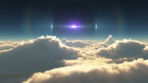 Korkealla Pilvien Yläpuolella Auringonlasku — kuvapankkivideo