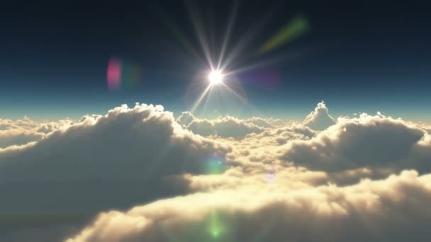 Alto Acima Nuvens Por Sol — Vídeo de Stock