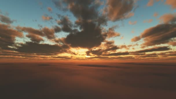 Hemel Zonsondergang Boven Wolken — Stockvideo