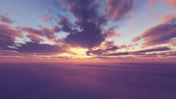 Cielo Puesta Del Sol Sobre Las Nubes — Vídeos de Stock