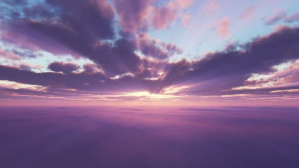 Cielo Puesta Del Sol Sobre Las Nubes — Vídeos de Stock