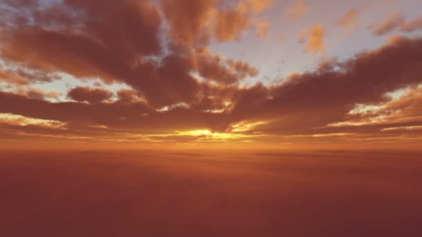 Cielo Puesta Del Sol Sobre Las Nubes — Vídeo de stock