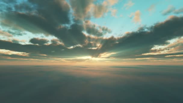 Cielo Puesta Del Sol Sobre Las Nubes — Vídeo de stock