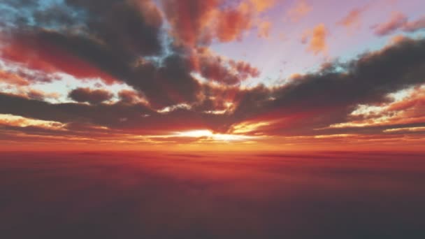 云彩上的夕阳4K — 图库视频影像