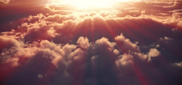 Arriba Nubes Puesta Del Sol Dios Rayo —  Fotos de Stock