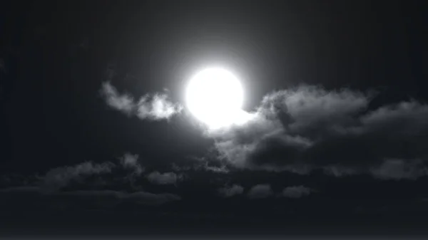 Хмари Місяця Жахів Вночі — стокове фото