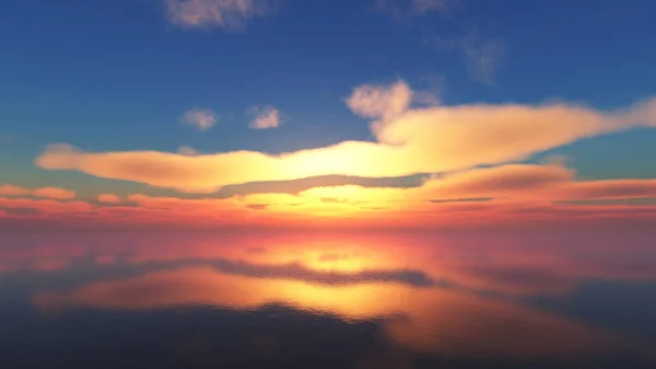 Krása Západu Slunce Nad Mořem Sluneční Paprsek — Stock fotografie