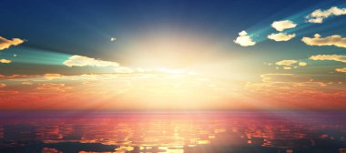 Denizde gün batımını güzelleştir, güneş ışığı