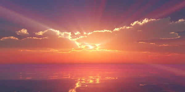 Прикрасити Захід Сонця Над Морем Сонячний Промінь — стокове фото