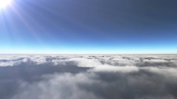 Powyżej Chmur Promień Słoneczny Ilustracja Renderowania — Zdjęcie stockowe