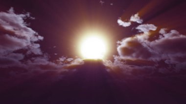 Gece vakti dolunay gökyüzü bulutu, 3 boyutlu resimleme