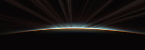 Восход Солнца Космоса Рендеринг Иллюстрации — стоковое фото