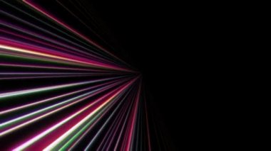 Uzayda 3d çizgi neon ışığı