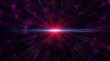 Yıldızlar soyut uzayda uçar