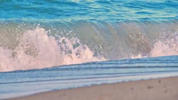 Beach wave makro zpomalení 4k — Stock video