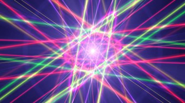 Işık lazer halkalı parıldayan atom yapısı