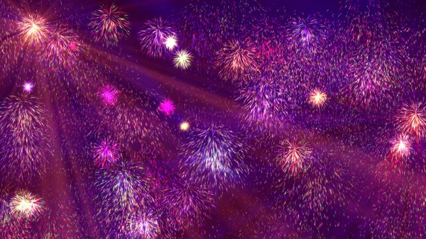 Fireworks Color Light Illustration Isolated Black Background — Stock Photo, Image