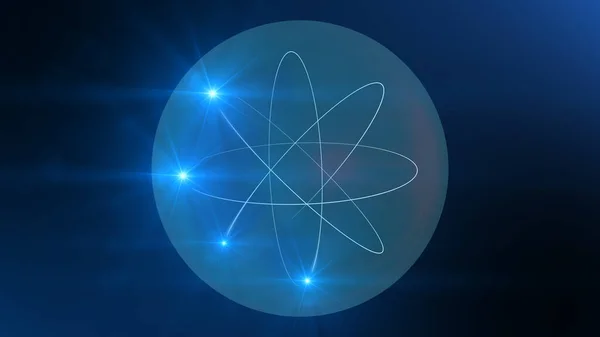 Atom Abstraktes Lichtmodell Illustration Renderer — Stockfoto