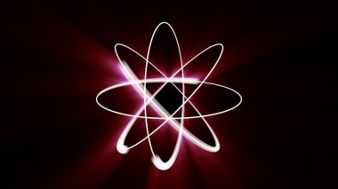 atom soyut ışık modeli, 3d illüstrasyon oluşturucu