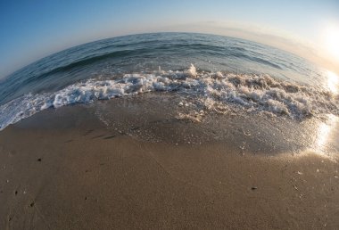 Dalga sahili balık gözü makroyu kapat