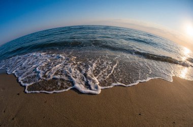 Dalga sahili balık gözü makroyu kapat