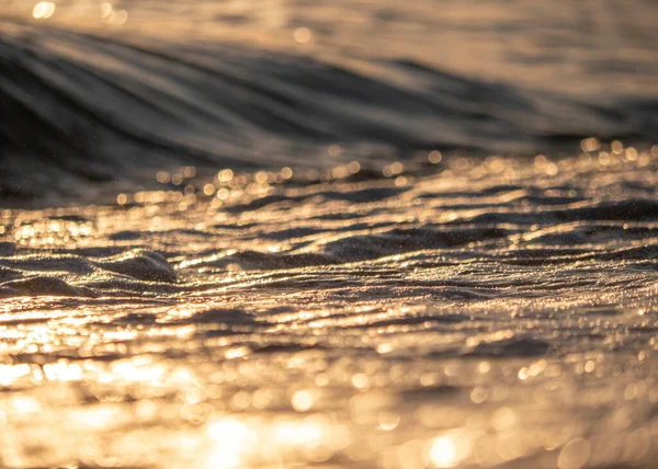Макро Морских Волн Закате — стоковое фото