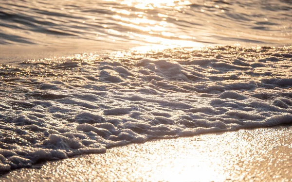 Wave Splash Sea Beach Close Macro Sunrise — Stock Photo, Image