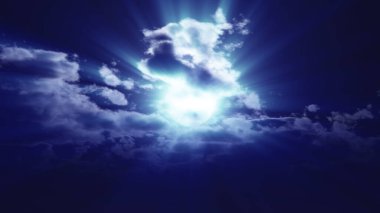 Gece vakti dolunay gökyüzü bulutu, 3 boyutlu resimleme