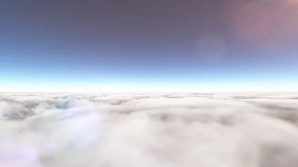 Powyżej Chmur Promień Słoneczny Ilustracja Renderowania — Zdjęcie stockowe