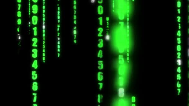 Achtergrond binaire code computer data digitale matrix — Stockvideo