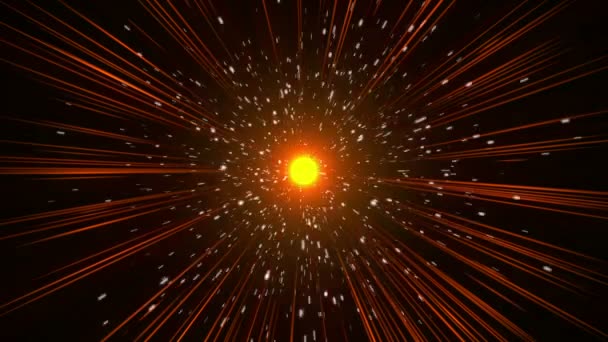 Explosion d'étoile dans la lumière du rayon spatial — Video