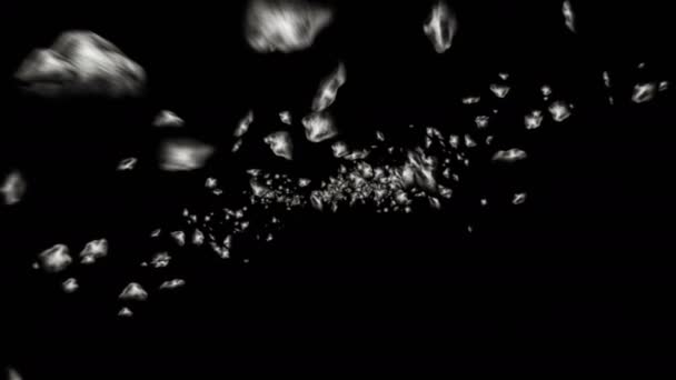 Asteroiden fliegen ins All 4k — Stockvideo