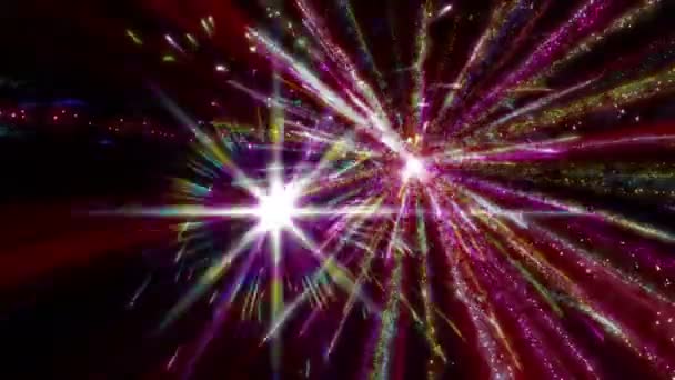 Фейерверк света абстрактные цветные частицы 4k — стоковое видео