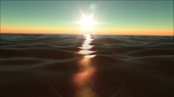Zonsondergang straal licht zee macro 4k — Stockvideo