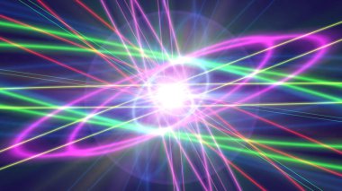 Işık lazer halkalı parıldayan atom yapısı