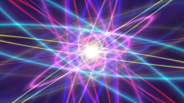 Işık lazer halkalı parıldayan atom yapısı