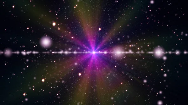Kosmos Stjärnor Ljus Lins Utflytning Rymden — Stockfoto