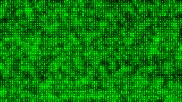 data matrix green binary code, abstract background illustration