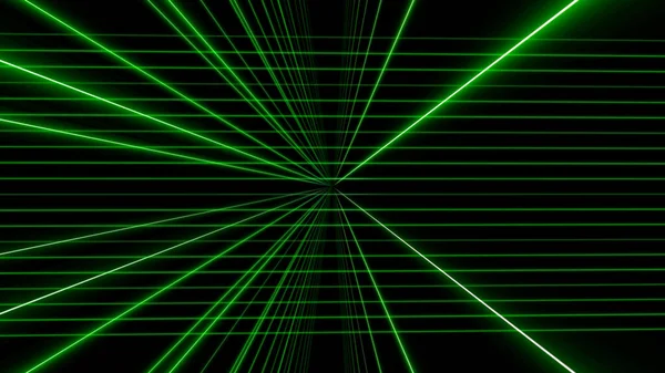 Groene Lijn Laser Achtergrond Illustratie Renderen — Stockfoto