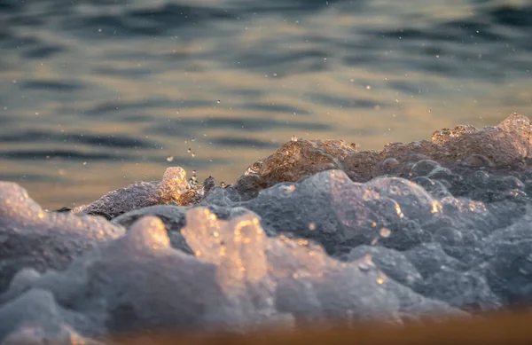 Welle Splash Meer Strand Makro Nahaufnahme — Stockfoto