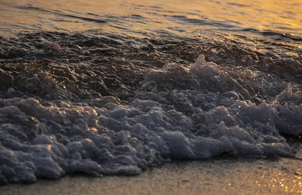 Ola Salpicadura Mar Playa Macro Cerca — Foto de Stock