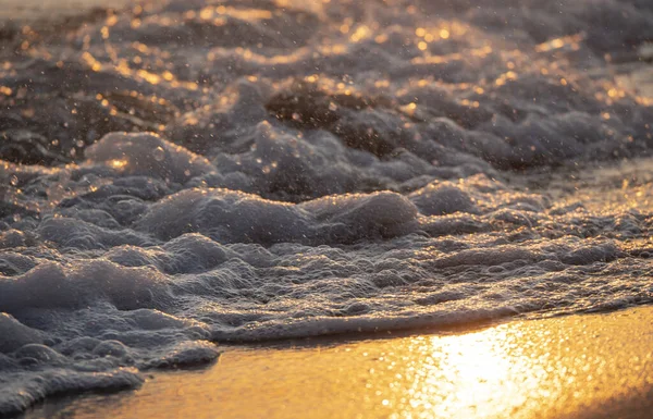 Onda Splash Mar Praia Macro Close — Fotografia de Stock