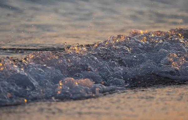 Onda Splash Mar Praia Macro Close — Fotografia de Stock