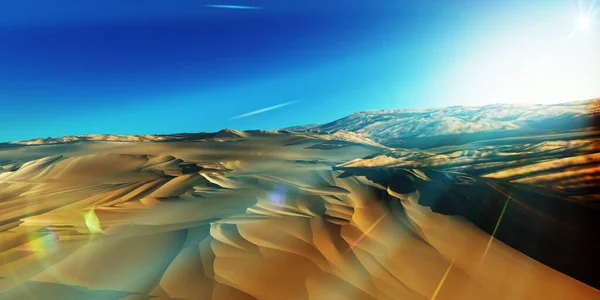 Dunes Sunset Desert Rendering Illustration — Stock Photo, Image